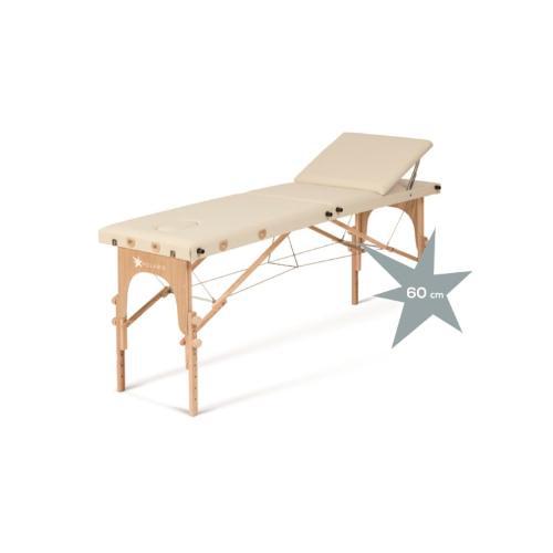 POLARIS - LETTINO PIEGHEVOLE IN LEGNO (Panna) A 2 SEZIONI (182x60xH. 60÷80) (Peso 14 kg) - SCHIENALE REGOLABILE (0°÷45°) - REGOLABILE IN ALTEZZA - FORO FACCIALE - TIRANTI IN ACCIAIO - PORTATA MAX 120 KG -RIVESTIMENTO IN SIMILPELLE - IDEALE PER TRATTAMENTI