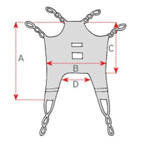 Imbracatura standard in tela, con poggiatesta, taglia L, portata max 250 kg, tessuto poliestere in tela.