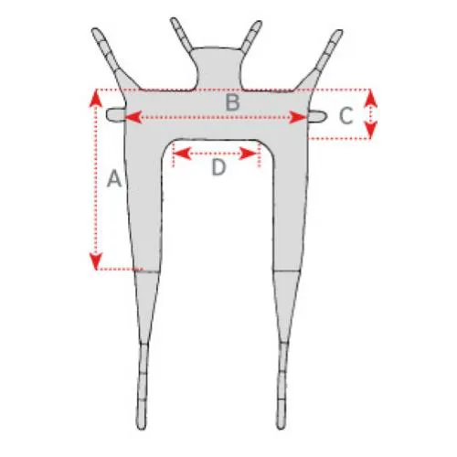 Imbracatura da toilette in rete, con poggiatesta, taglia XL, portata max 250 kg, tessuto poliestere a rete strongtex.