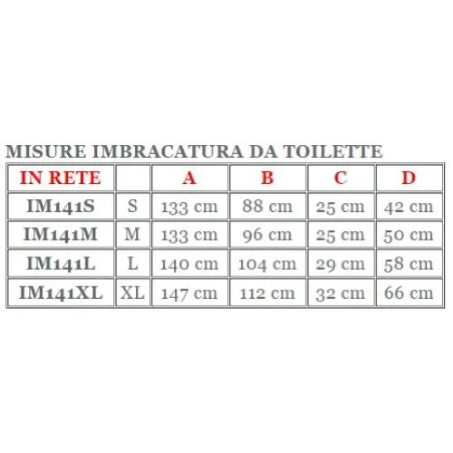 Imbracatura da toilette in rete, con poggiatesta, taglia XL, portata max 250 kg, tessuto poliestere a rete strongtex.
