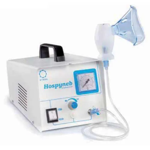 HOSPYNEB - APPARECCHIO PER AEROSOL TERAPIA PROFESSIONALE - A PISTONE CON CASSA IN METALLO - SILENZIOSO, PRATICO E SEMPLICE DA UTILIZZARE - PER USO AMBULATORIALE E DOMICILIARE