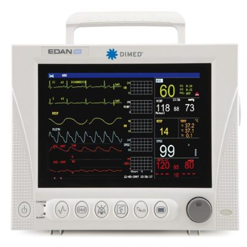 MONITOR PAZIENTE MULTIPARAMETRO (Display 10,1" - ECG,RESP,SpO2,NIBP,PR,2-Temp) VISUALIZZAZIONE ECG7 TRACCE, SPO2 (concentrazione ossigeno nel sangue), NIBP (pressione), 2-TEMP (temperatura), PR - SISTEMA ASSORBIMENTO INFRAROSSI