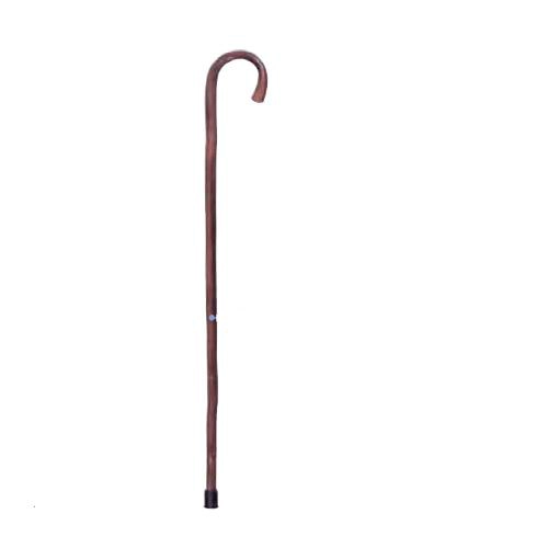 Bastone in legno di castagno naturale, manico curvo, Uomo - Brio, portata max 90 kg.