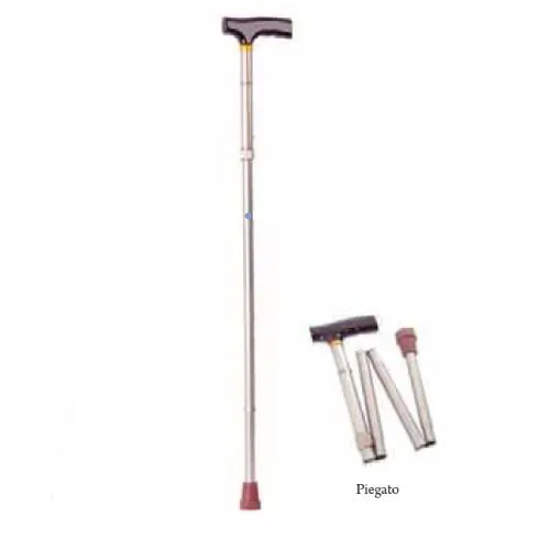 Bastone pieghevole in alluminio anodizzato, colore Bronzo - Brio, portata max 100 kg.
