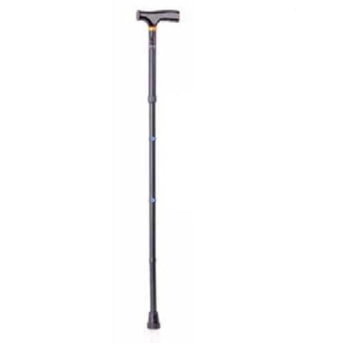 Bastone pieghevole in alluminio anodizzato, colore Nero, altezza maggiorata - Brio, portata max 100 kg.