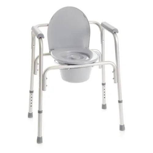 COMODA CON BRACCIOLI E PUNTALI ANTISCIVOLO CON SECCHIO - 4 FUNZIONI - REGOLABILE IN ALTEZZA da 45 a 55 cm - Dimensioni unità: 65 x 46 x 66÷76 cm - Portata max: 130 kg