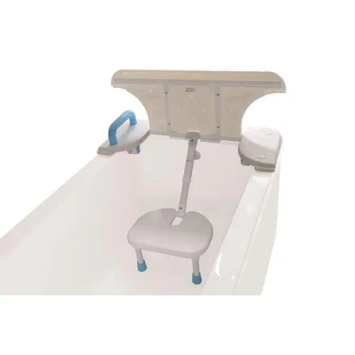 SEDILE/TAVOLA PER VASCA DA BAGNO IN POLIETILENE IN PE - SEDUTA RIBALTABILE - STRUTTURA IN ALLUMINIO VERNICIATO - DOTATO DI MANIGLIA E FERMI ANTISCIVOLO