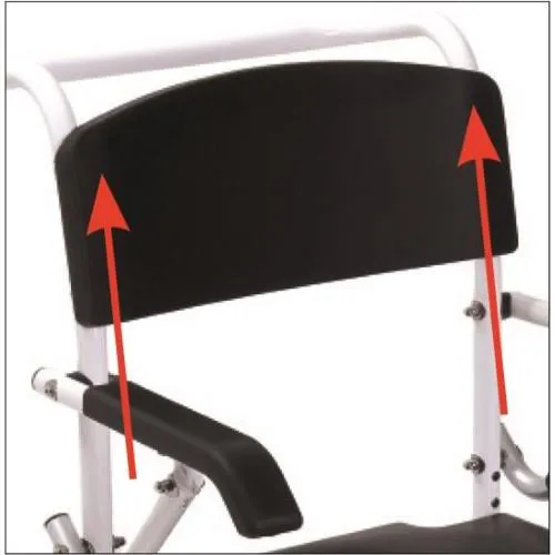 COMODA (seduta 50cm - LARGHEZZA 49) PER WC E DOCCIA IN ALLUMINIO VERNICIATO - CON BRACCIOLI RIBALTABILI E PEDANE RIBALTABILI GIREVOLI, ESTRAIBILI CON POGGIAPIEDI REGOLABILI IN ALTEZZA - 4 RUOTE PIROETTANTI