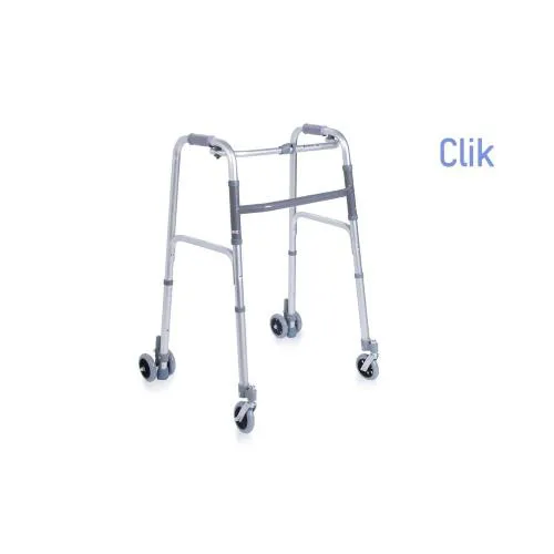 DEAMBULATORE PIEGHEVOLE REGOLABILE IN ALTEZZA 4 RUOTE – CON 2 RUOTE GEMELLATE CON ROTAZIONE FRIZIONATA - ALTEZZA REGOLABILE 85-103 cm - PORTATA MAX 120 kg