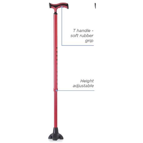 Bastone in alluminio anodizzato, puntale base larga, colore Sunset - Brio, portata max 110 kg.