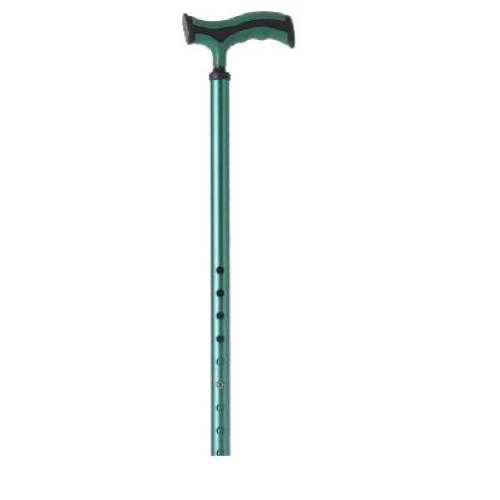 Bastone in alluminio anodizzato, manico a T, colore Forest - Brio, portata max 110 kg.