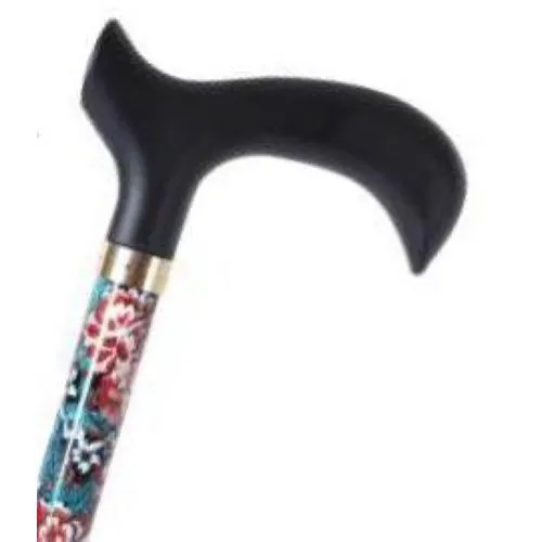Bastone in alluminio fantasia Hanami, manico Derby - Brio, portata max 100 kg.