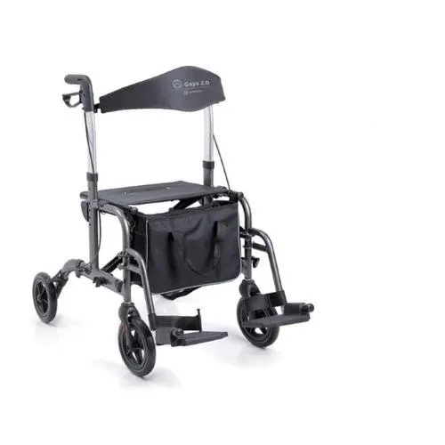 CARROZZINA CONVERTIBILE PIEGHEVOLE IN ALLUMINIO VERNICIATO - 4 RUOTE IN PU - DOPPIA FUNZIONE - PEDANE LATERALI - SEDUTA IN TESSUTO - BORSA PORTA OGGETTI