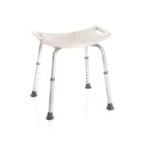 SEDILE PER DOCCIA SENZA SCHIENALE CON SEDUTA IN HDPE (Polietilene) E GAMBE CON PUNTALI ANTISCIVOLO - Dimensioni 46 x 46 cm - Seduta L:51 x P:31 - ALTEZZA H 45÷62,8 cm - Portata max 136 kg