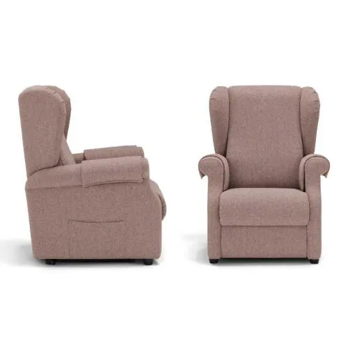 VANITY XXL - Poltrona relax a tre motori, colore (Sofia 09), largh. 87 cm, alt. 111 cm. Funzione alzapersona (metti in piedi), sistema roller maggiorato e doppia tavoletta prolunga piedi (di serie). Portata 180 kg.