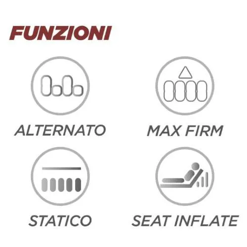 DOMUS 4 - KIT ANTIDECUBITO A CICLO ALTERNATO E STATICO – Materasso Nylon® + TPU traspirante/ impermeabile (90 x 200 x h. 20,3 cm) - SEAT INFLATE E MAX FIRM - 20 ELEMENTI INTERCAMBIABILI - COMPRESSORE CON REGOLAZIONE - Piaghe IV stadio