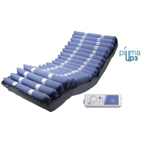 PIUMA UP3 - KIT ANTIDECUBITO A CICLO ALTERNATO E STATICO - Materasso Nylon+PVC (200 x P:86 x H:21 cm) 20 ELEMENTI INTERCAMBIABILI - COMPRESSORE CON REGOLAZIONE - SISTEMA DI ALLARME BASSA PRESSIONE - PREVENZIONE PIAGHE DA DECUBITO DI IV STADIO