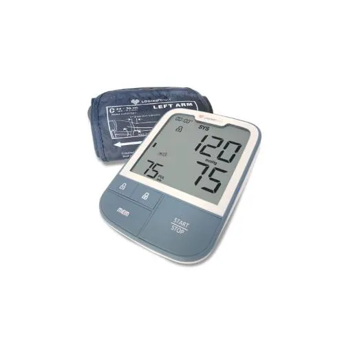 SFIGMOMANOMETRO AUTOMATICO (Parlante) DIGITALE DA TAVOLO CON MAXI DISPLAY LCD (4,8") RETROILLUMINATO E BRACCIALE CON CHIUSURA A VELCRO - RILEVAMENTO PRESSIONE E BATTITO CARDIACO CON LETTURA VOCALE (Lingua: Italiano) PORTA USB - MEMORIE PER 2 UTENTI