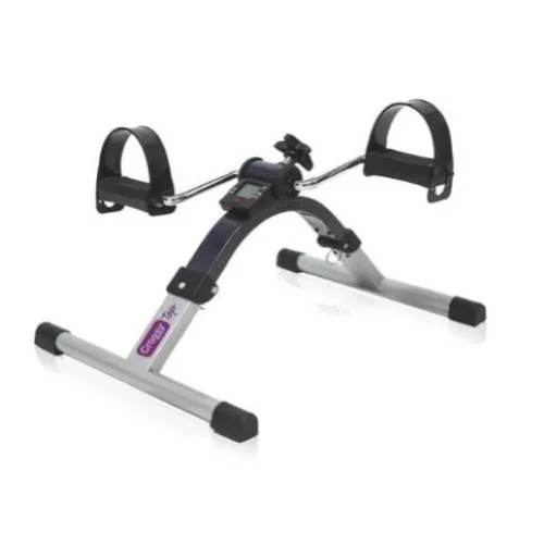 PEDALIERA PIEGHEVOLE PER RIABILITAZIONE CON DISPLAY - Struttura in acciaio, quattro puntali di appoggio antiscivolo, pedali con fasce fermapiedi regolabili, manopola per la regolazione dell’intensità di sforzo, display con indicatore pedalate e tempo