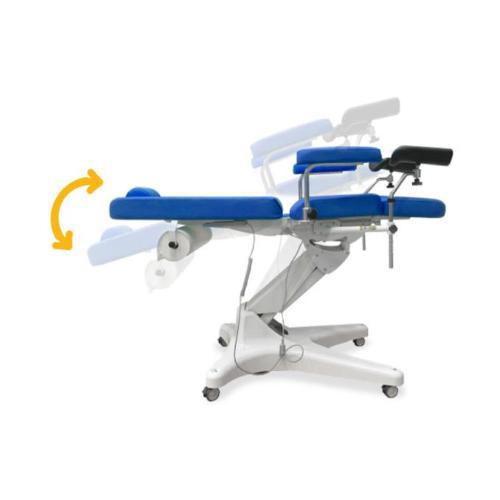 POLTRONA MULTIFUNZIONE ELETTRICA - CON RUOTE – 3 SEZIONI – 4 MOTORI - (BLU - LARGHEZZA 60 CM) CON POGGIA TESTA - H SEDUTA: 52 A 92 CM - POSIZIONE DI TRENDELENBURG FINO A 15° - COMPLETA DI PORTAROTOLO E PORTA TELECOMANDO - IN ECOPELLE - PORTATA MAX 200 KG