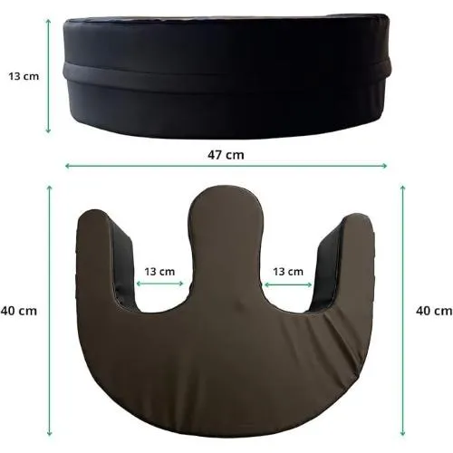 CUSCINO GIRA PAZIENTE OSPEDALIERO (L: 47 x P:40 x H: 13 cm) Rivestimento asportabile IN ECOPELLE SANIFICABILE - Due maniglie laterali e cinghia di fissaggio - Facilita le manovre di rotazione del paziente