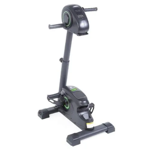 PEDALIERA DUAL ELETTRICA ATTIVA/PASSIVA - ARTI INFERIORI E SUPERIORI CONTEMPORANEAMENTE - 20 livelli d’intensità (10 passivi + 10 attivi) - Doppio display LCD - Pannello di controllo - Pedali e impuganture ergonomici - Regolabile in altezza e profondità