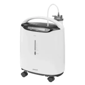 CONCENTRATORE DI OSSIGENO – FISSO CON ALIMENTAZIONE A RETE - Dispositivo per l’erogazione di ossigeno ad alta concentrazione (87% – 96%) Ergonomico e compatto - Display con timer - 4 ruote piroettanti con freno - Silenzioso