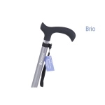Bastone in alluminio monocromatico, manico Derby, colore Argento - Brio, portata max 100 kg.