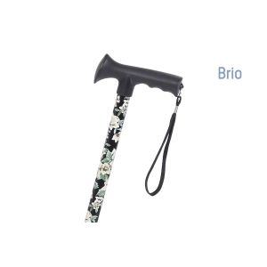 Bastone in alluminio fantasia Jardin de Nuit, manico a T morbido - Brio, portata max 100 kg.