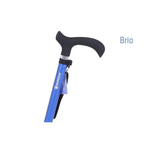 Bastone in alluminio monocromatico, manico Derby, colore Blu - Brio, portata max 100 kg.