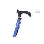 Bastone in alluminio monocromatico, manico Derby, colore Blu - Brio, portata max 100 kg.