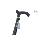 Bastone in alluminio monocromatico, manico Derby, colore Verde - Brio, portata max 100 kg.