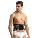 Corsetto self-care +, altezza 25 cm, taglia XS, colore grigio scuro. Utilizzabile con o senza tiranti elastici supplementari regolabili, aste posteriori estraibili, tessuto 3D Spacer, filato Airgenix antibatterico.