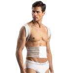 Raddrizzaspalle - Taglia S (70-76 cm) - Colore bianco: Sistema di incrocio di fasce sulla parte dorsale, chiusura a velcro anteriore, facile da regolare, tessuto elastico, cuscinetti di protezione sotto le ascelle, traspirante.