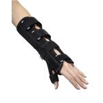 P-FIX + LONG – Polsiera Steccata Lunga con Supporto Pollice - Taglia S (15-17 cm) - Lato Destro - Colore nero: Chiusura a velcro con 4 bande rigide a doppia leva, leggero e traspirante al 100%, tessuto antibatterico AIRGENIX.