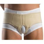 Cinto Erniario Alto - Taglia 65 (71-77 cm) - Colore crema: Cintura erniaria a vita alta, con passanti sotto coscia apribili e regolabili, indossabile a contatto con la pelle, 100% cotone a contatto della pelle, per comfort e tollerabilità.