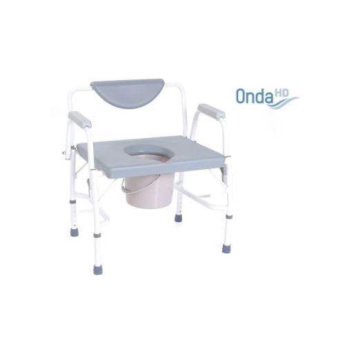 Rialzo stabilizzante per WC 4 funzioni Serie Onda HD, acciaio verniciato, seduta e schienale HDPE, braccioli ribaltabili. Portata max 290 kg.
