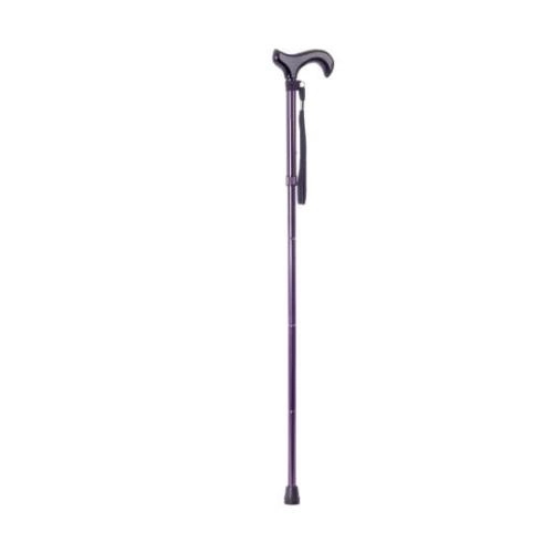 Bastone pieghevole in alluminio anodizzato, manico a T, Donna - Brio, portata max 100 kg, pieghevole per un trasporto comodo, impugnatura in legno a manico a T, puntali antiscivolo.