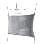 Grey Tenortho - Taglia XS (circonferenza bacino: 50/60 cm) - Altezza anteriore 20 cm - Altezza posteriore 26 cm - Unisex: Corsetto millerighe lombare. Materiale 1000 righe elastico. Chiusura anteriore a velcro.