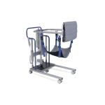 Sollevatore elettrico, portata max 180 kg, sollevamento elettrico, telecomando per sollevamento elettrico e apertura gambe elettrica, pulsante di emergenza, 5 ruote di cui 2 posteriori frenanti.
