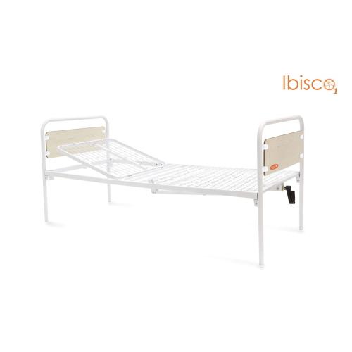Letto degenza manuale larghezza 90 cm, 1 manovella 1 snodo, 1 snodi, portata max 135 kg, regolazione alzatesta/alzagambe tramite 1 manovella ripiegabili a scomparsa, angolo massimo alzatesta 80°.