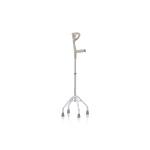 Quadripode con appoggio antibrachiale, impugnatura anatomica - Brio, portata max 100 kg, confezione da 4 pezzi, struttura interamente realizzata in alluminio anodizzato, puntali antiscivolo in gomma morbida, altezza regolabile.