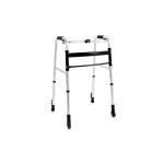 Deambulatore pieghevole sistema autobloccante Ø7,6 cm, alluminio anodizzato. Portata max 130 kg, sistema autobloccante sulle gambe posteriori, 2 ruote fisse anteriori Ø7,6 cm, struttura in alluminio anodizzato.