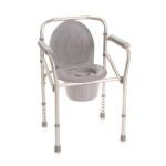 Rialzo stabilizzante per WC 4 funzioni in 1, alluminio anodizzato, pieghevole, Serie Onda. Portata max 130 kg, 4 puntali in gomma antiscivolo, struttura in alluminio anodizzato, seduta in polietilene.
