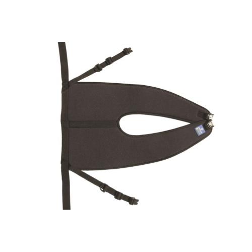 Cintura pelvica di contenimento a fascia intera, sagomata, imbottita, nastri regolabili, chiusura a clip a sgancio rapido. Misura unica 52x30 cm, fascia intera sagomata, tessuto imbottito, nastri regolabili in lunghezza, misura unica: 52 x 30 cm.