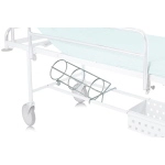 Porta bombola in acciaio per il fissaggio sicuro di una bombola di ossigeno durante il trasporto del paziente, diametro massimo 18 cm, accessorio optional compatibile con la barella da corsia BC100