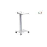 Carrello polifunzionale componibile EOLO monocolonna h 100 cm, ripiano 35x40 cm, base laser, sistema modulare personalizzabile con accessori optional, ruote antistatiche Ø 7,5 cm con freno, per il trasporto di materiali in ospedali e ambulatori
