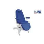 Poltrona multifunzione Rugy Visita blu, per trattamenti medici ambulatoriali e ospedalieri, ecopelle ignifuga lavabile, 4 motori elettrici, Trendelenburg 15°, seduta regolabile 52-92 cm, portata 200 kg