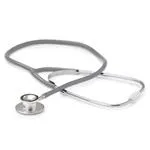 STETOFONENDOSCOPIO (Tubo grigio) PER ADULTI CON DOPPIA TESTA RUOTANTE IN ALLUMINIO E ARCHETTO IN METALLO CROMATO - LATEX FREE -