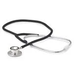 STETOFONENDOSCOPIO (Tubo nero) PER ADULTI CON DOPPIA TESTA RUOTANTE IN ALLUMINIO E ARCHETTO IN METALLO CROMATO - LATEX FREE -